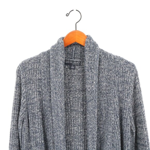 Barefoot Dreams CozyChic Lite Ribbed Montecito Cardigan Sweater Heather Blue XL - Picture 3 of 6